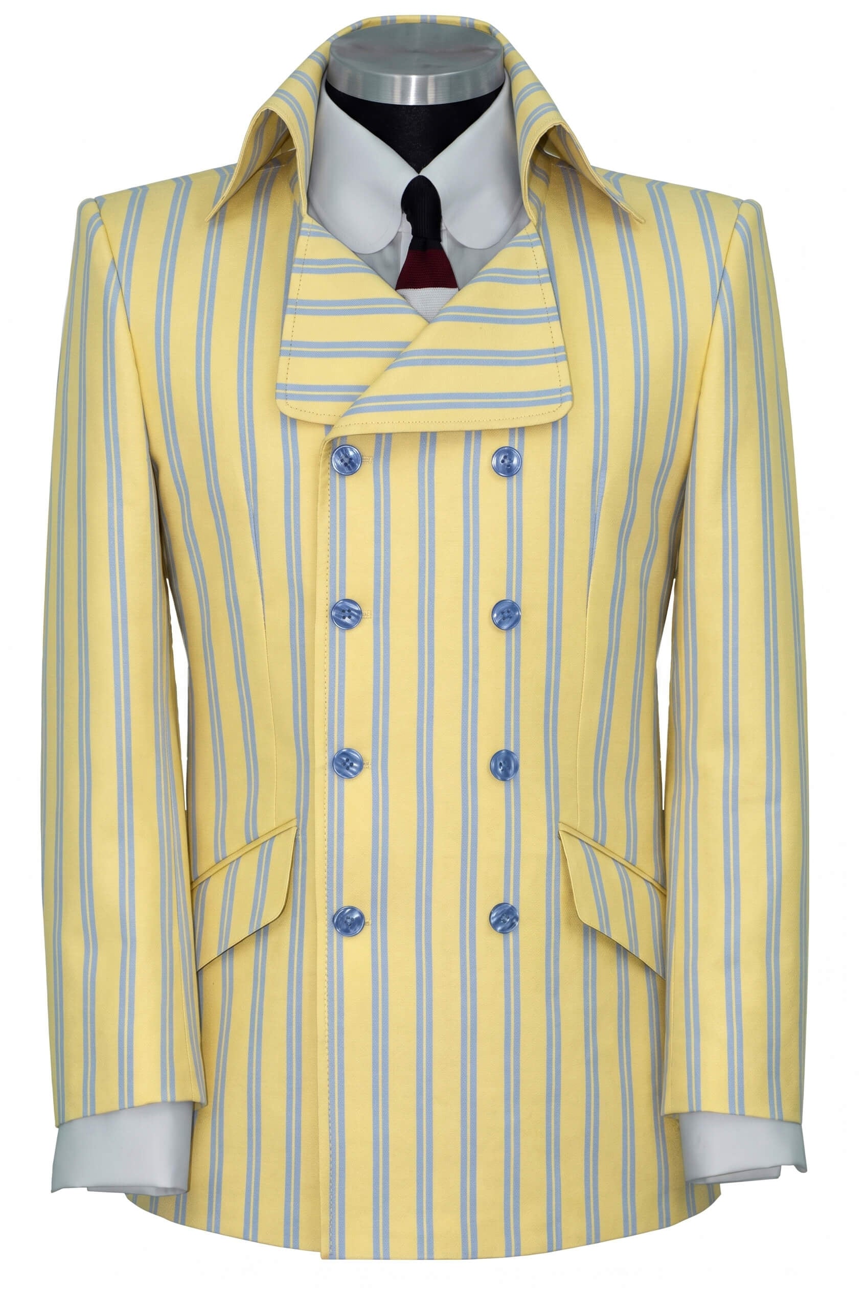 The Kinks Sky Stripe in Yellow in Crowd High Collar Blazer