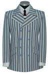 The Kinks Sky & White Stripe Double Breasted Mod Blazer