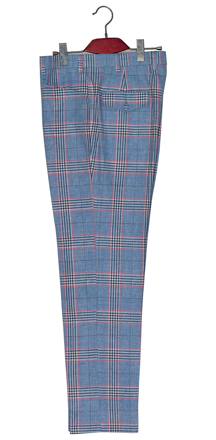 Barry Whitham 1960's Prince of Wales Linen Sky Mod Suit