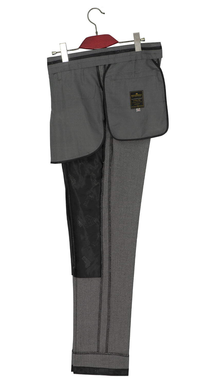 John Dalton Grey Herringbone 3 Piece Mod Suit