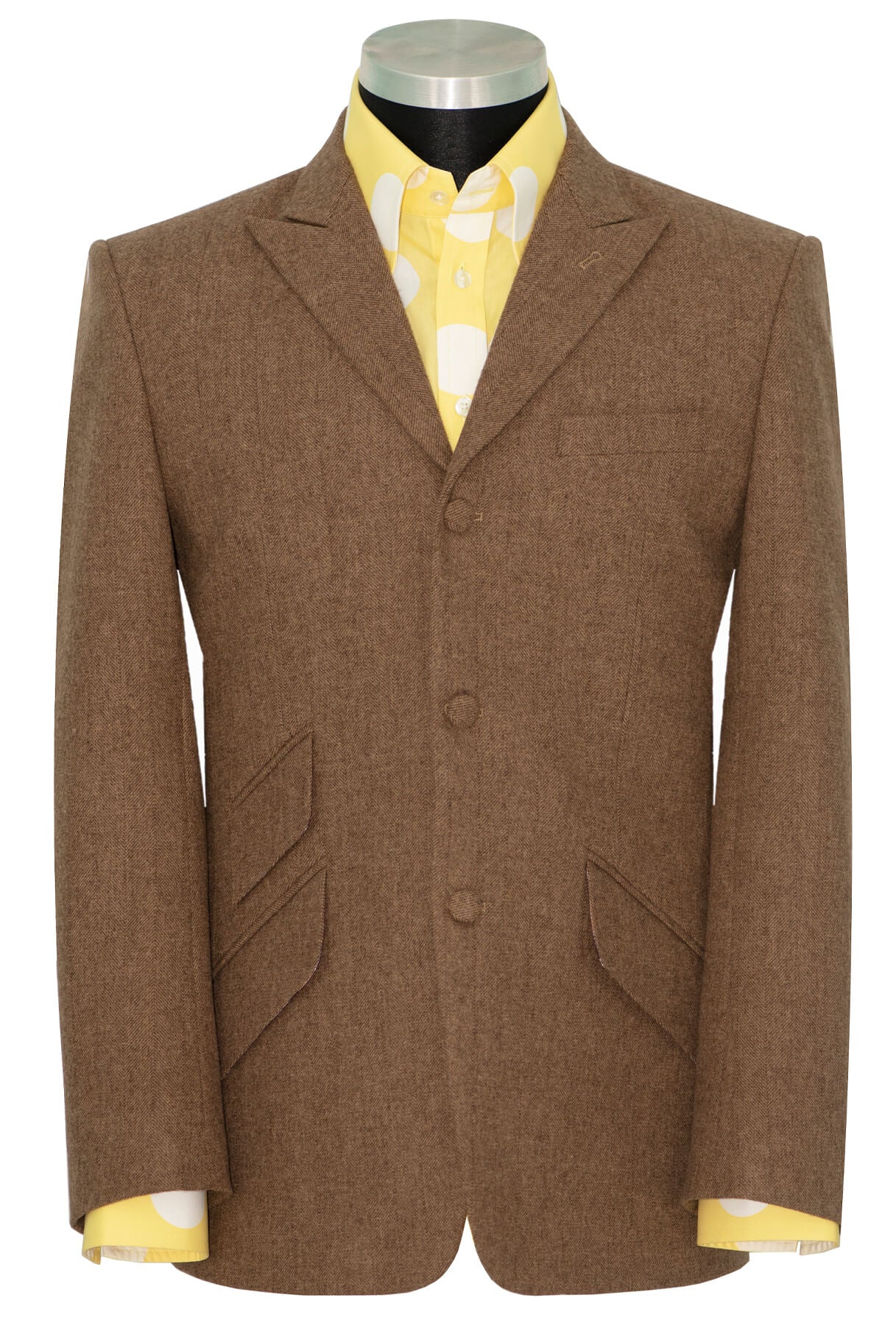 SALE Kenny Jones Tweed Brown Herringbone Winter Mod Blazer (40 Regular)