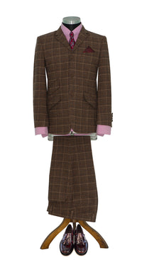 Ricky Huxley Tweed Brown Check Suit 1960's