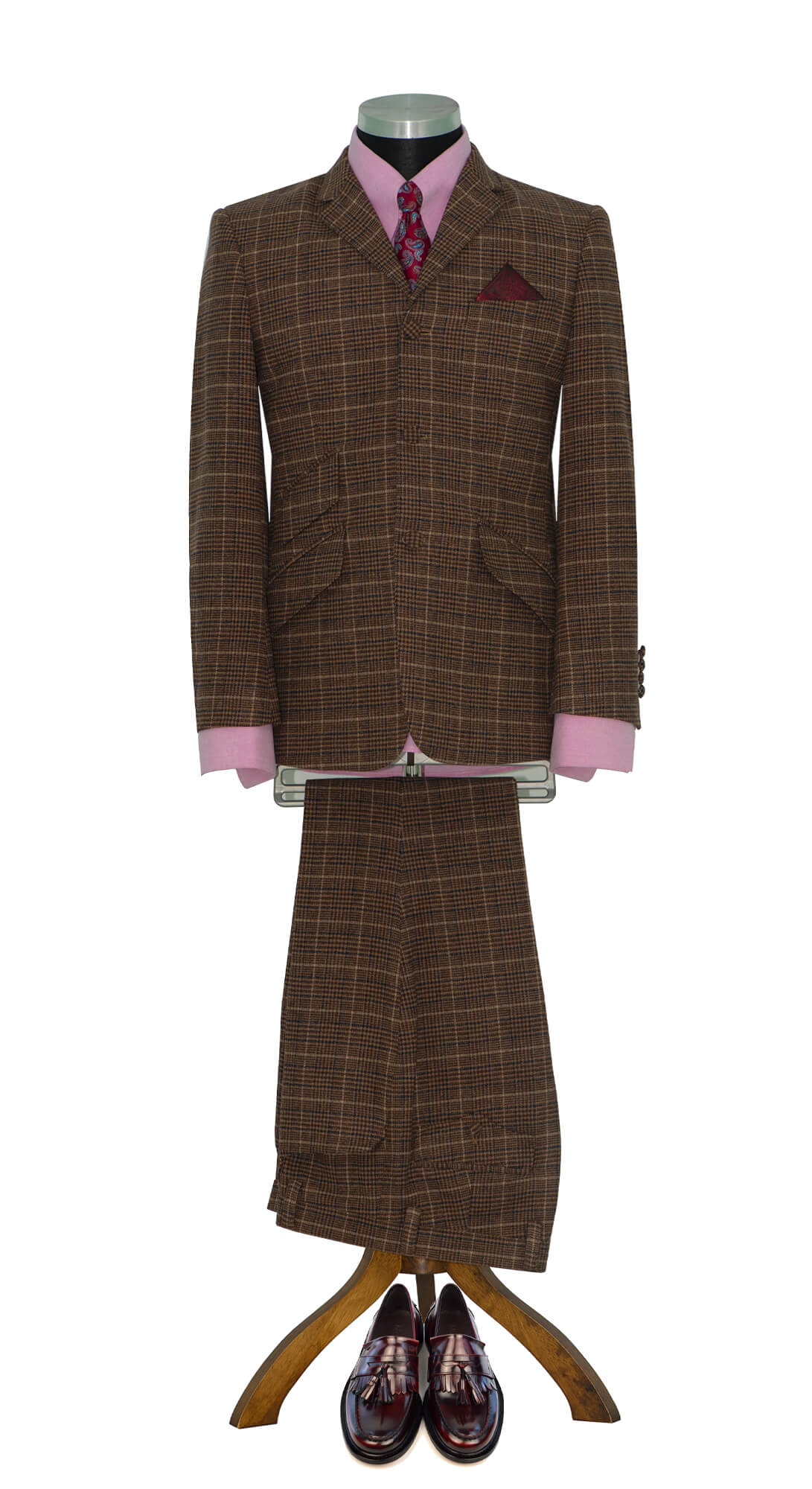 Ricky Huxley Tweed Brown Check Suit 1960's