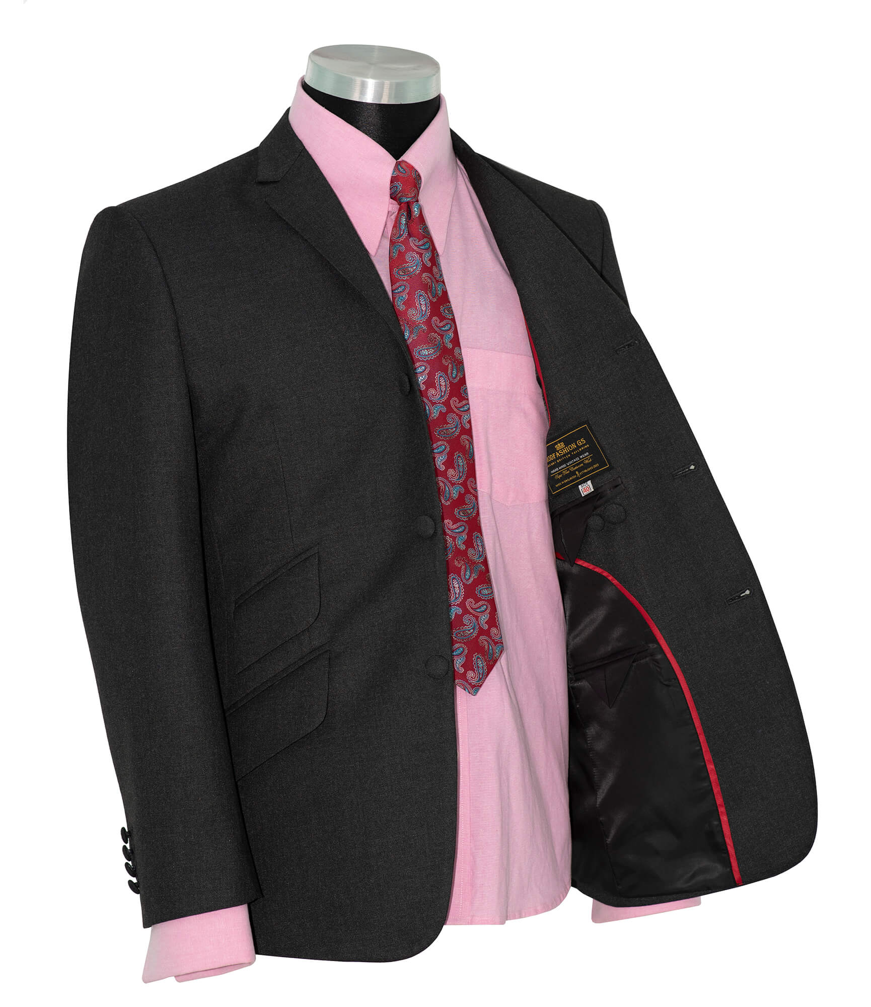 David Waller Cashmere Wool Charcoal Suit 1960's