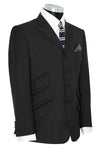 Paul Weller Peak Lapel 4 Button Black Mod Suit