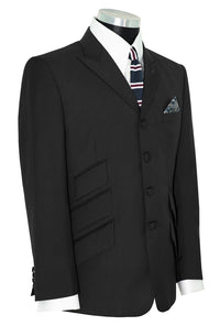 Paul Weller Peak Lapel 4 Button Black Mod Suit