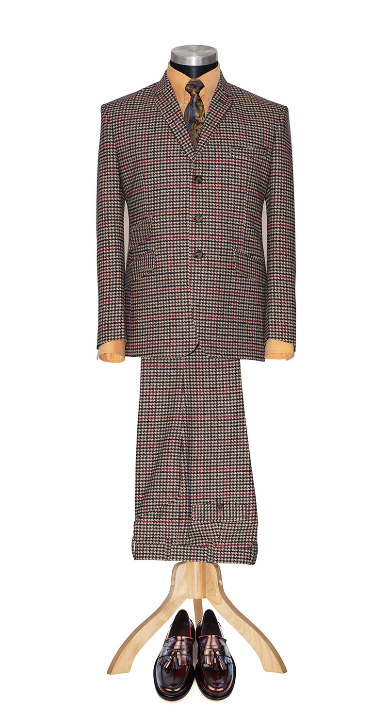 Dave Wright Tweed Tailored Brown Dogtooth Suit