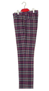 SALE Weller Multicolor Tartan Check Peak Lapel 4 Button Mod Suit (40 Regular, Trouser 34, I.L.30)