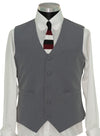 SALE Weller Light Grey Peak Lapel 3 Piece Suit (46 Regular, Trouser 36, I.L.29.5)