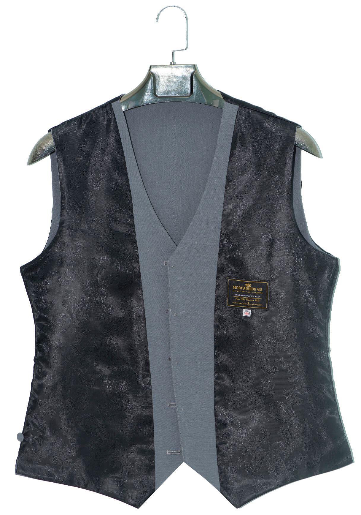 SALE Weller Light Grey Peak Lapel 3 Piece Suit (46 Regular, Trouser 36, I.L.29.5)