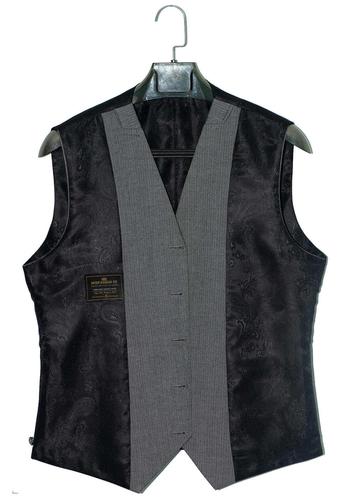 John Dalton Grey Herringbone 3 Piece Mod Suit