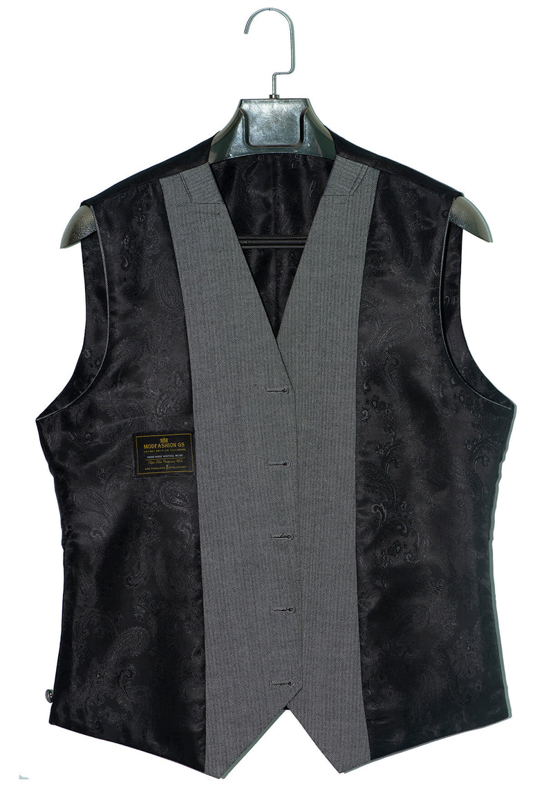 John Dalton Grey Herringbone 3 Piece Mod Suit