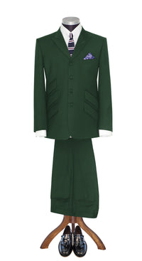 Paul Weller Peak Lapel 4 Button Green Mod Suit