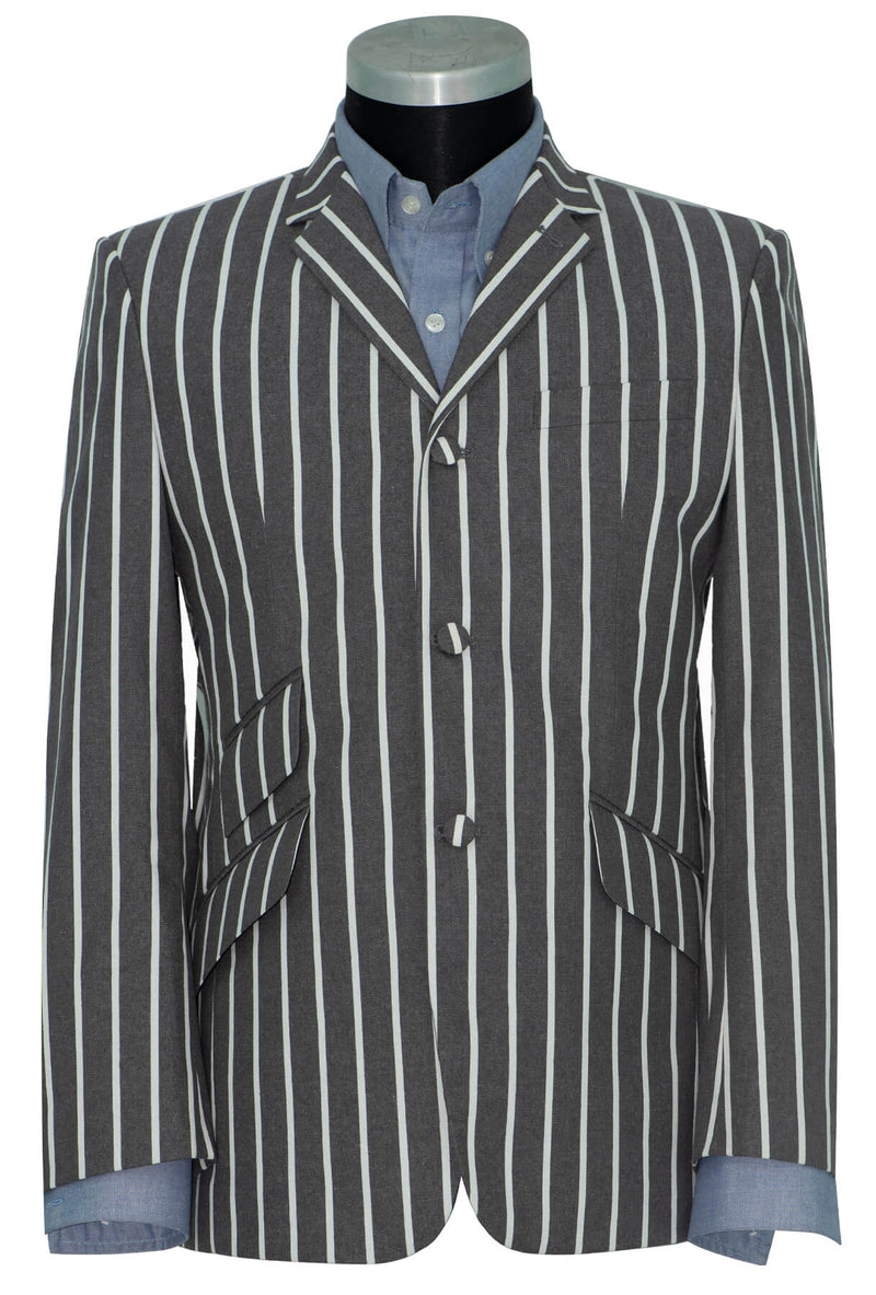 Mod Boating Jacket Peter Noone Vintage White & Grey Striped Boating Mod Blazer | 1960's ...