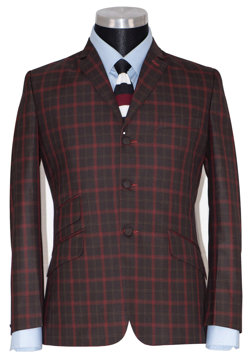 Mick Taylor 1960's Style Window Check Mod Blazer