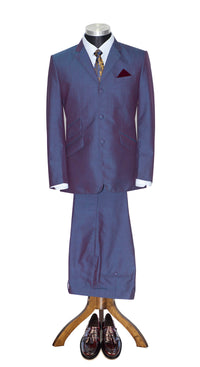 Billy Preston Wine & Blue Mohair 2 Tone Suit